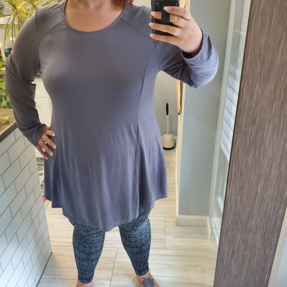 Gray fitted skater dress/tunic top - Picture 1 of 2